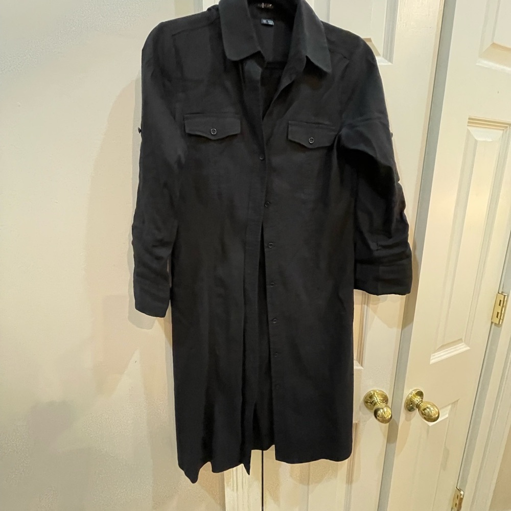 Theory Black Lightweight Shirtdress